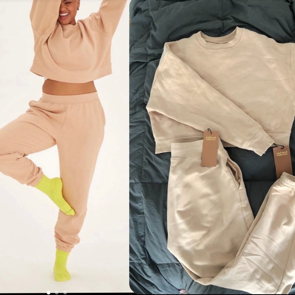 Girlfriend Cropped sweatshirt & Jogger Set